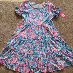 Lilly Pulitzer Vibrant Pink and Blue Jodee Multi Treasure Trove Dress